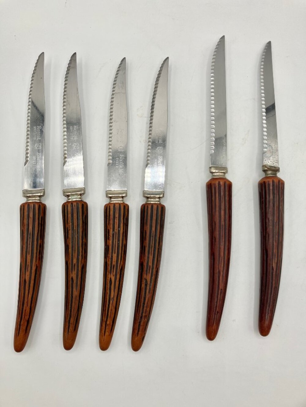 Royal Sheffield Steak Knives SS Faux Antler (Set 4) Forgecraft SS (Set 2)